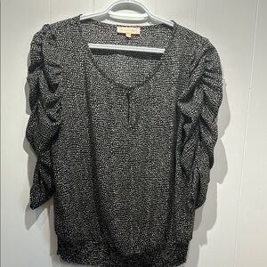 Ruched Flutter Sleeve Blouse